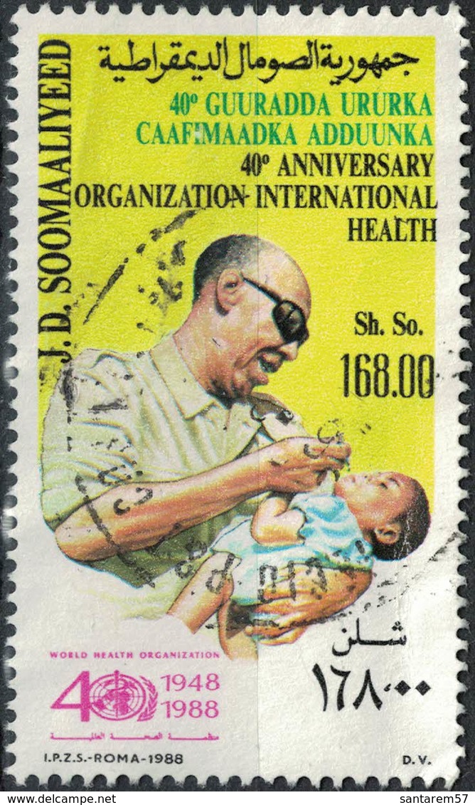 Somalie 1988 Oblitéré Used Organisation Internationale De La Santé Vaccination Orale - Somalia (1960-...)