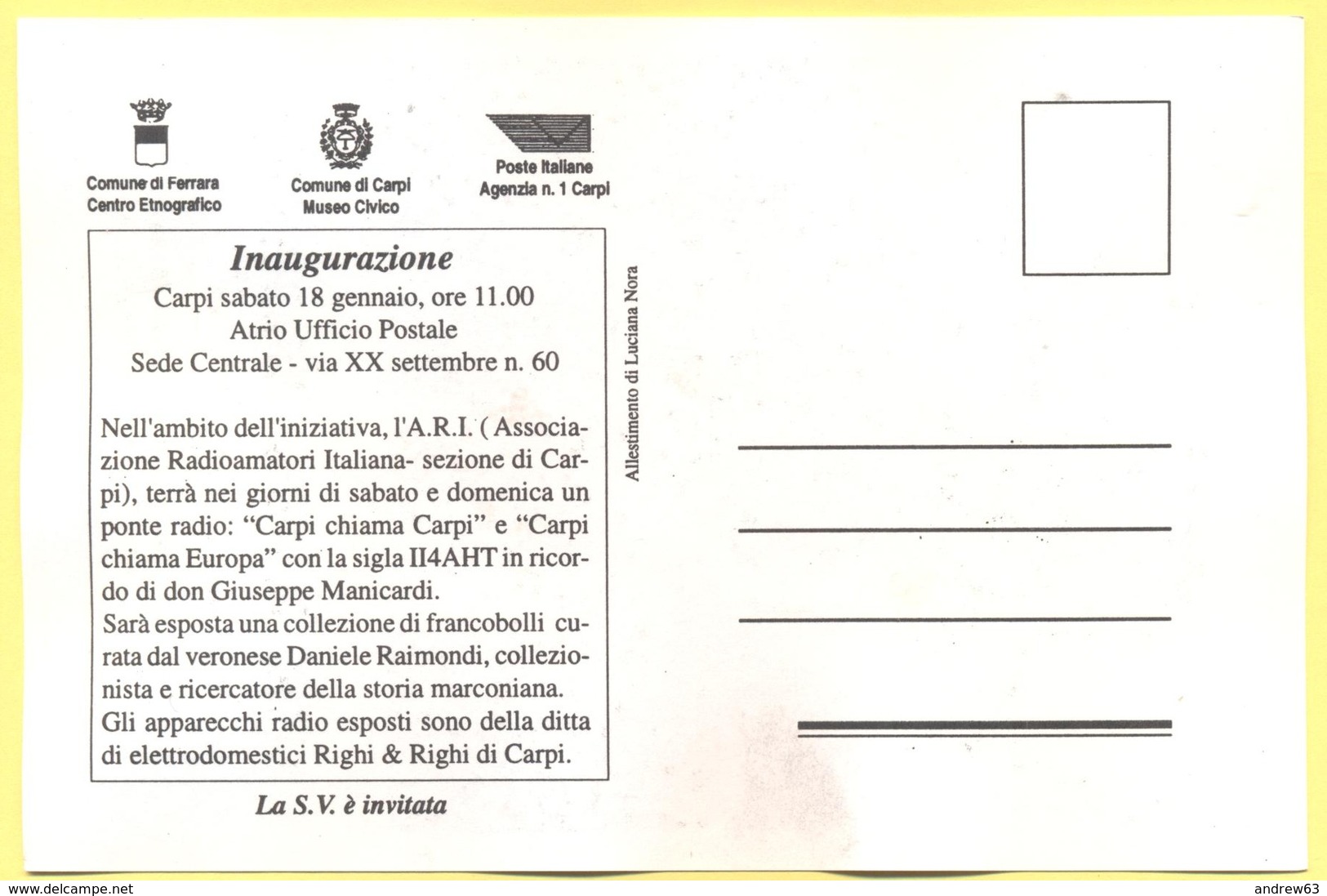 Tematica - Manifestazioni - Radio - 1997 - "La Radio Tra Guerra E Intrattenimento" Dagli Esordi Ai Primi Anni 50 - Mostr - Manifestazioni