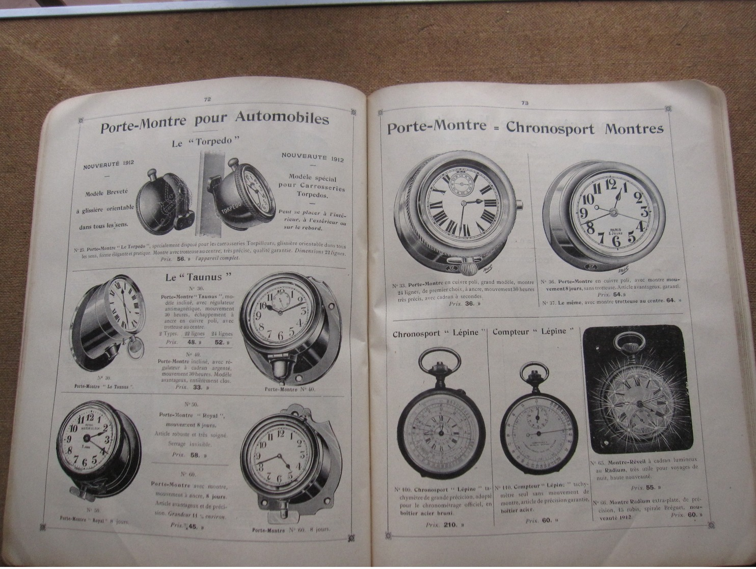 CATALOGUE 1912 1913 FOURNITURES POUR AUTO ET VELO MONTRES LAMPES MASCOTTES LEWIS BARNASCONE PARIS - Voitures