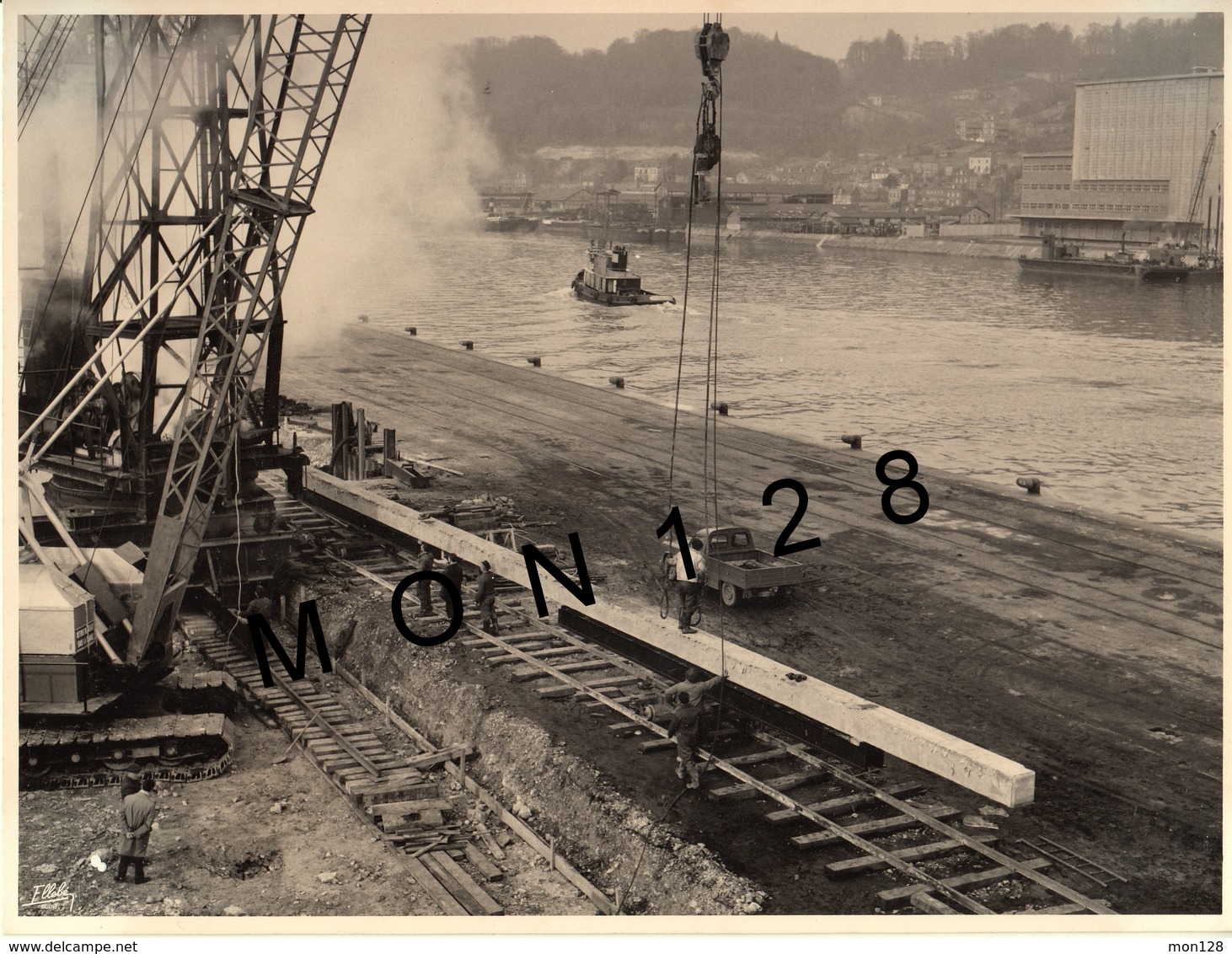 NORMANDIE ROUEN TRAVAUX QUAI BORD DE SEINE - PHOTO ELLEBE PHOTOGRAPHE ROUEN- 23,5x18 Cms - Lieux