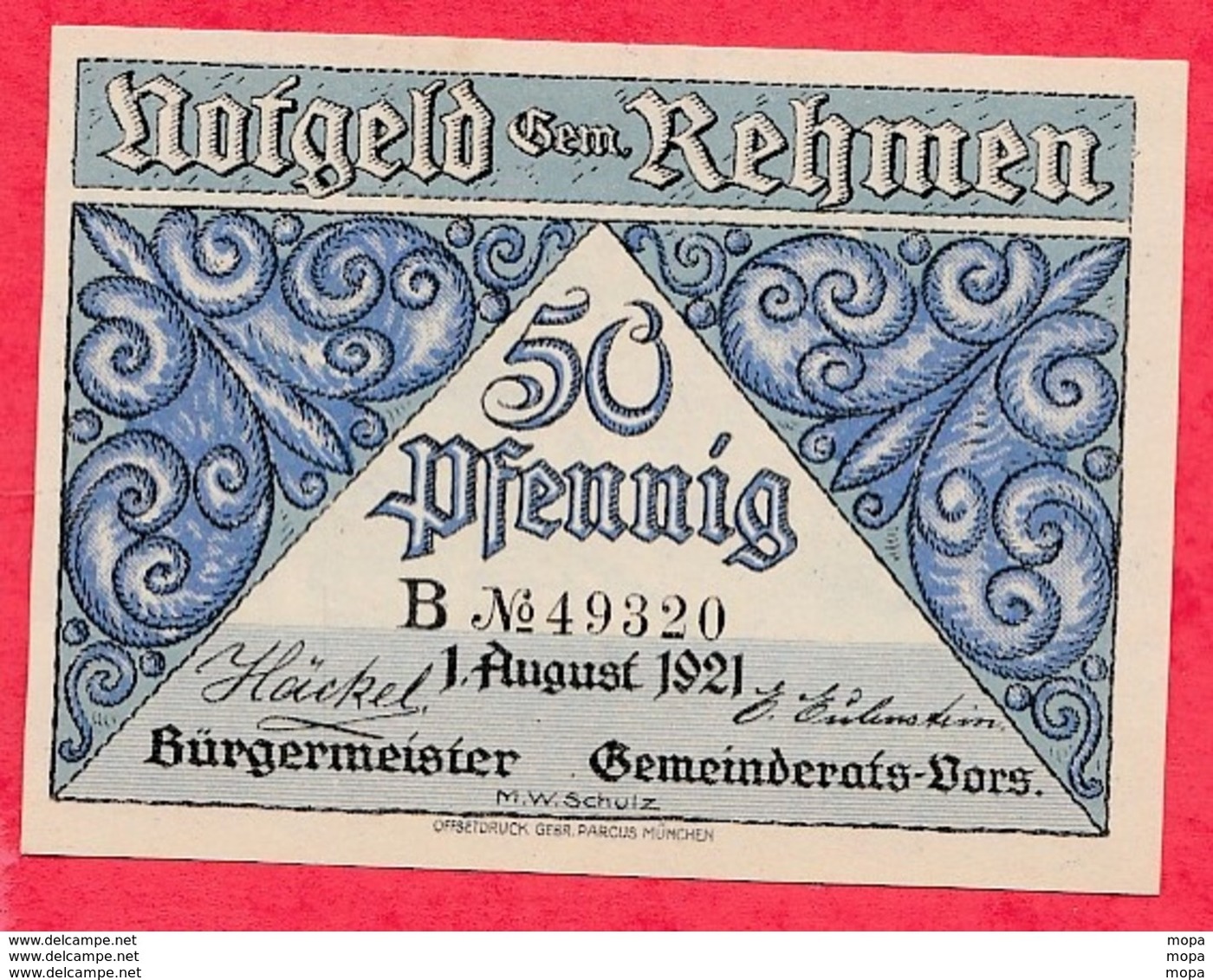 Allemagne 1 Notgeld 50 Pfenning Stadt Rehmen (RARE) Dans L 'état Lot N °3160 - Collections