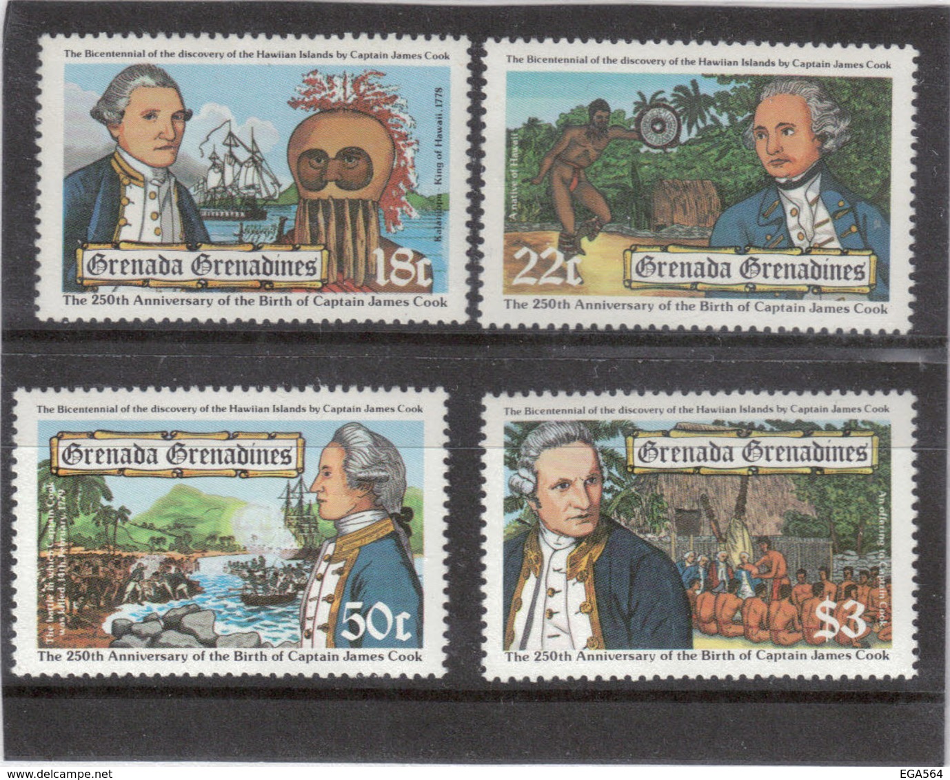 V6 - GRENADA GRENADINES - 277 / 280 ** MNH De 1978 - JAMES COOK - HAWAII - - Autres - Amérique