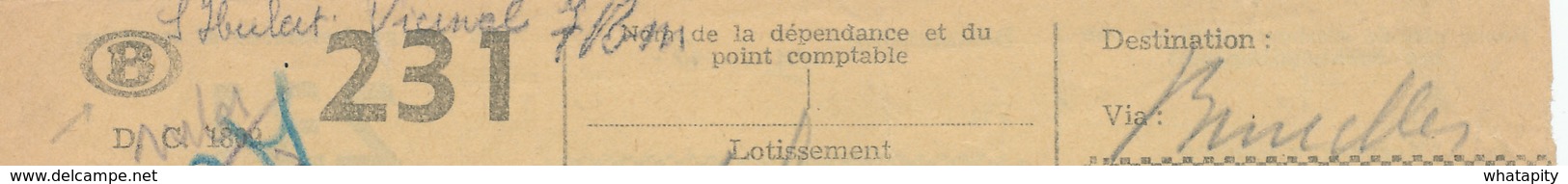 310/28 - TRANSPORT MIXTE VICINAL Et CHEMIN DE FER - Formule Colis POIX ST HUBERT 1951 Vers BXL  + Manuscrit VICINAL - Sonstige & Ohne Zuordnung