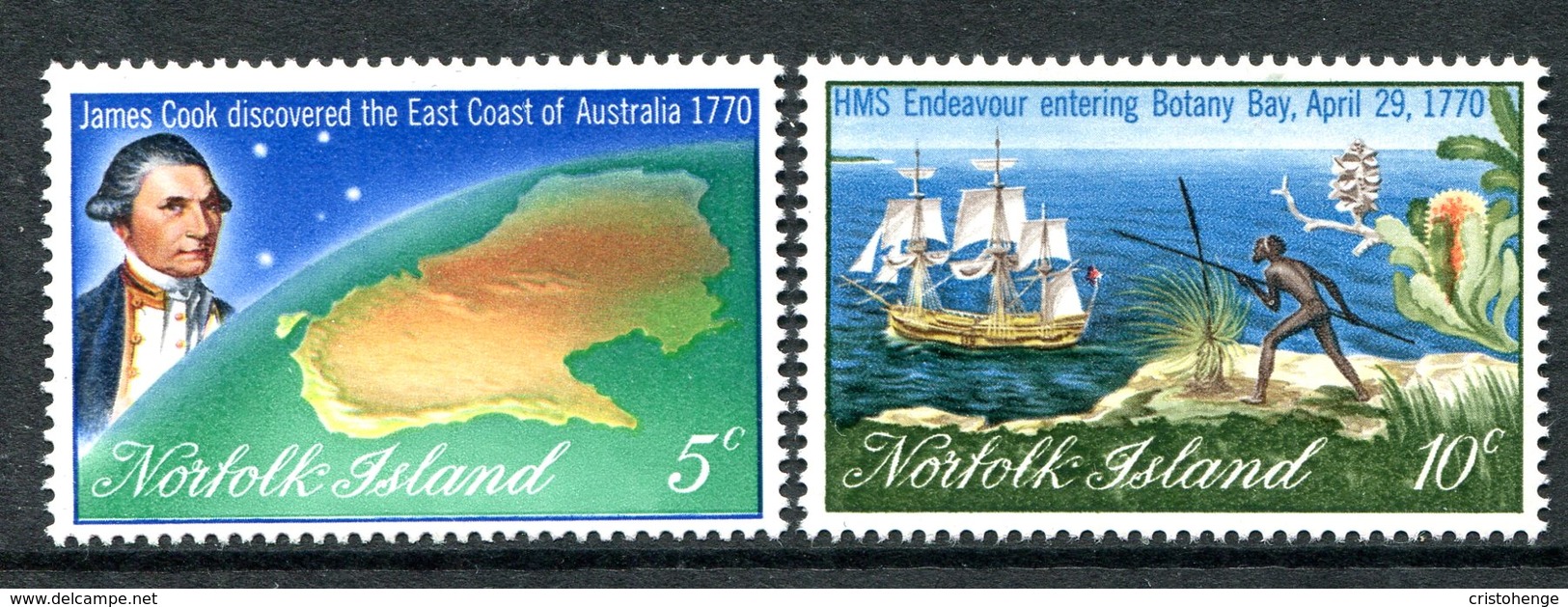 Norfolk Island 1970 Captain Cook Bicentenary - 2nd Issue Set MNH (SG 118-119) - Ile Norfolk