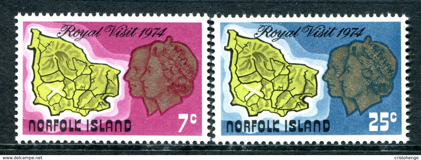 Norfolk Island 1974 Royal Visit Set MNH (SG 149-150) - Ile Norfolk