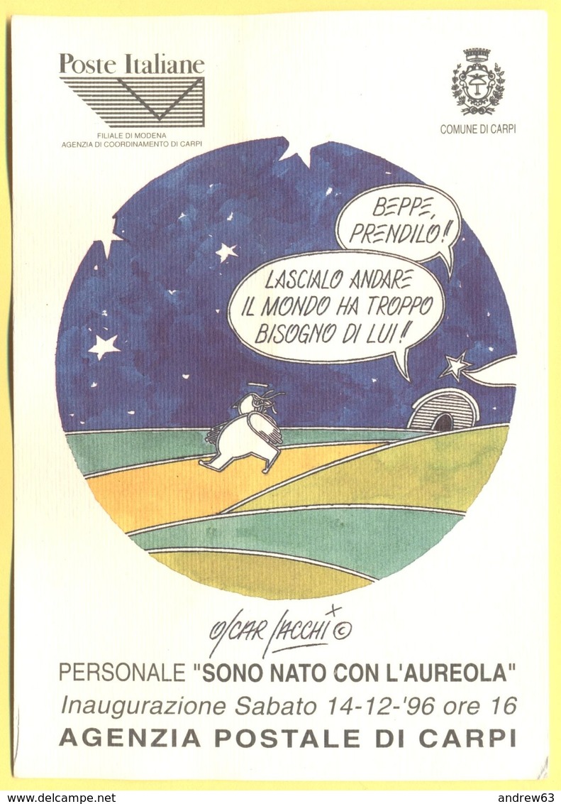 Tematica - Fumetti - 1996 - Oscar Sacchi - Disegnatore - Personale "Sono Nato Con L'Aureola" - Carpi - Not Used - Altri & Non Classificati