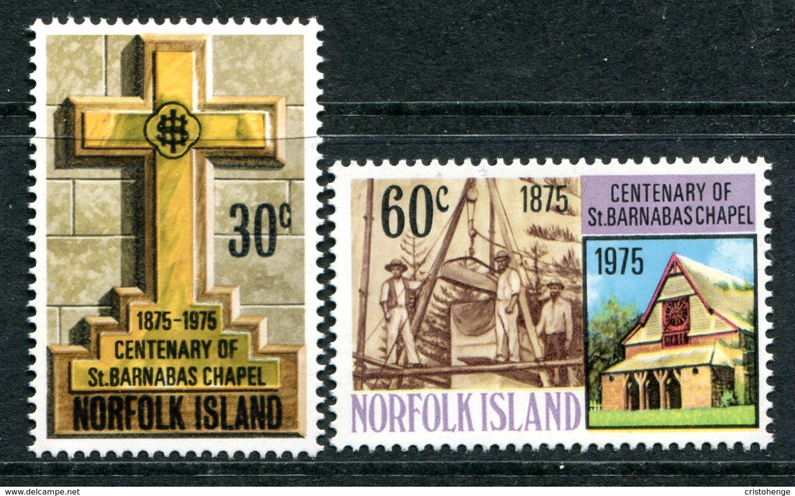 Norfolk Island 1975 Centenary Of St Barnabas Chapel Set MNH (SG 168-169) - Norfolk Island