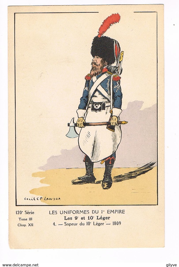 Uniforme.Empire.  Les 9é Et 10é Léger.     Illust. Cecil.CP.Lawsoa.   ( T.u.178) - Uniforms