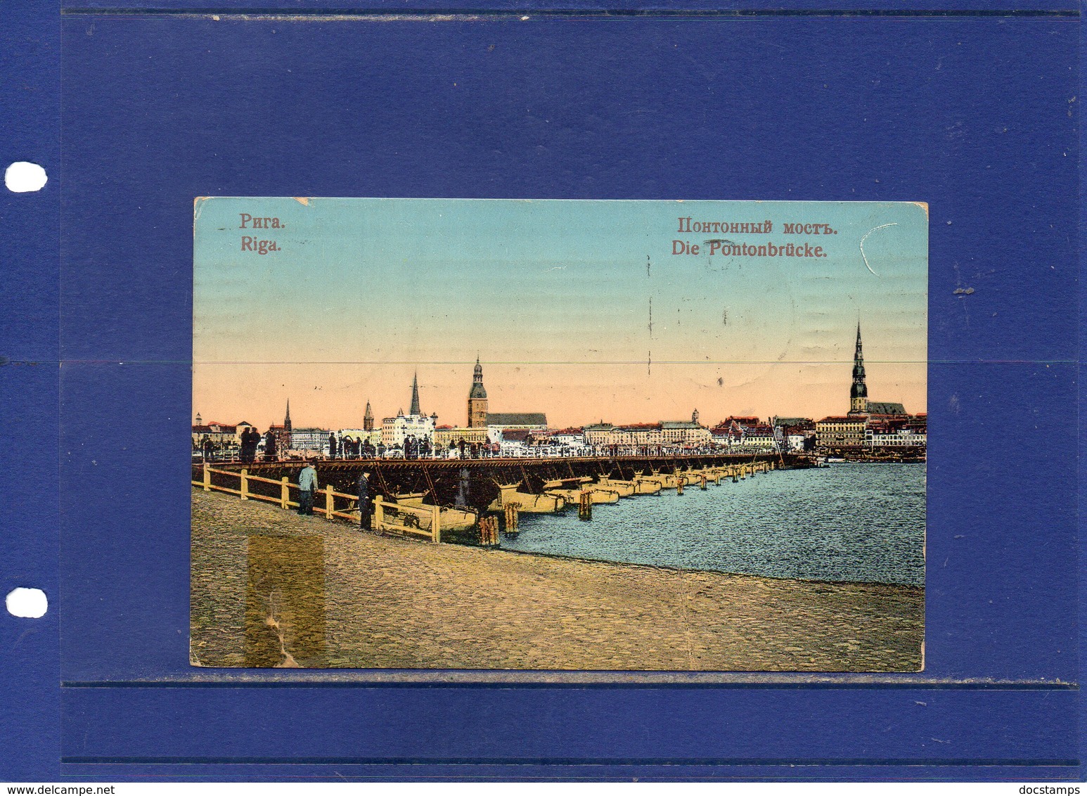##(ROYBOX1)- Postcards - Latvia -  Riga,  Die Pontonbrucke - Animated - Used 1912 - Lettonia