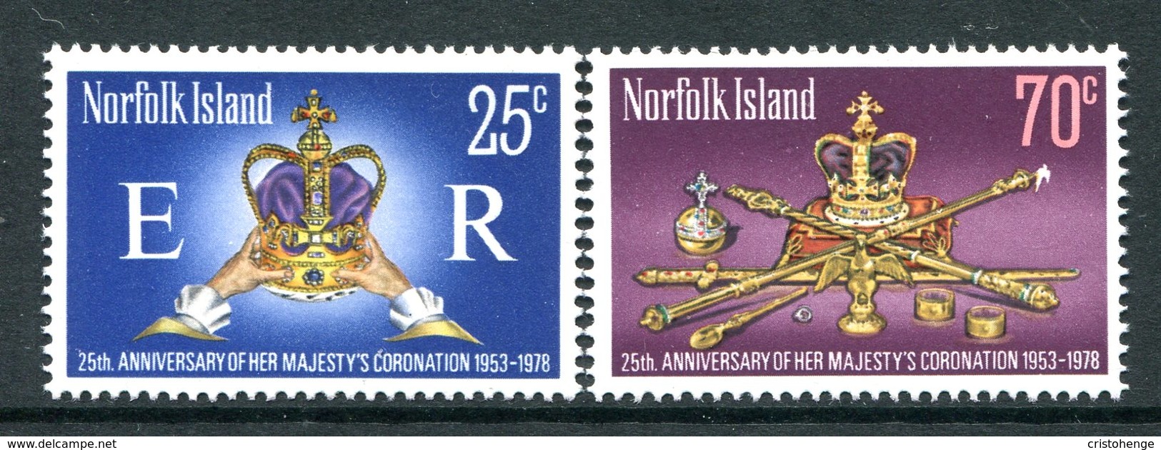Norfolk Island 1978 25th Anniversary Of Coronation Set MNH (SG 207-208) - Norfolk Island