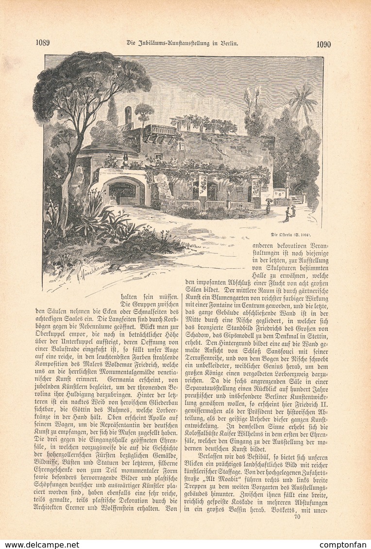 A102 105 - Kunstausstellung In Berlin 1 Artikel Ca.10 Bildern Von 1886 !! - Pittura & Scultura