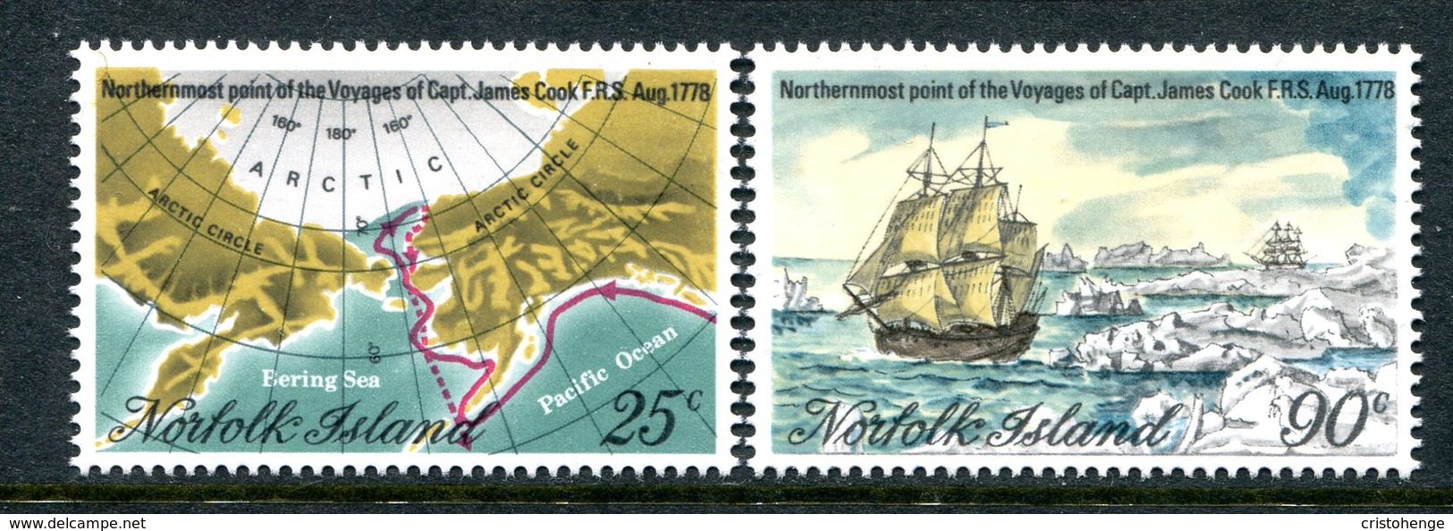 Norfolk Island 1978 Captain Cook Bicentenary - 6th Issue Set MNH (SG 213-214) - Ile Norfolk