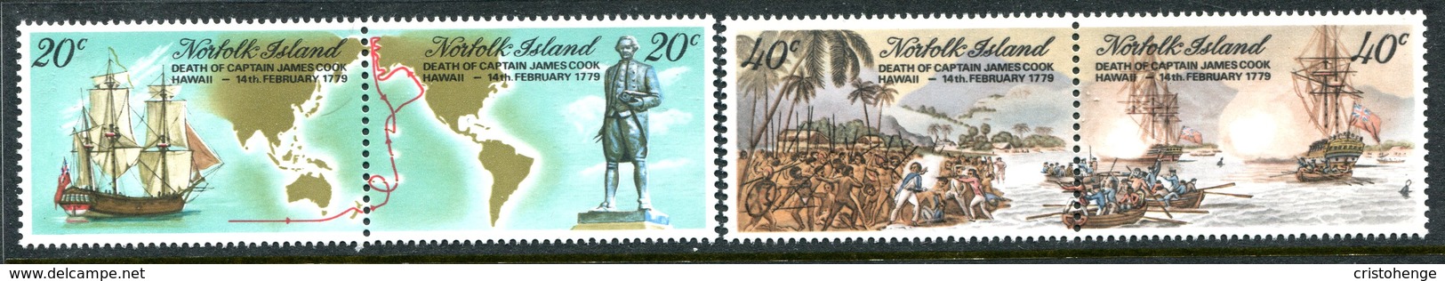 Norfolk Island 1979 Death Bicentenary Of Captain Cook Set MNH (SG 220-223) - Ile Norfolk