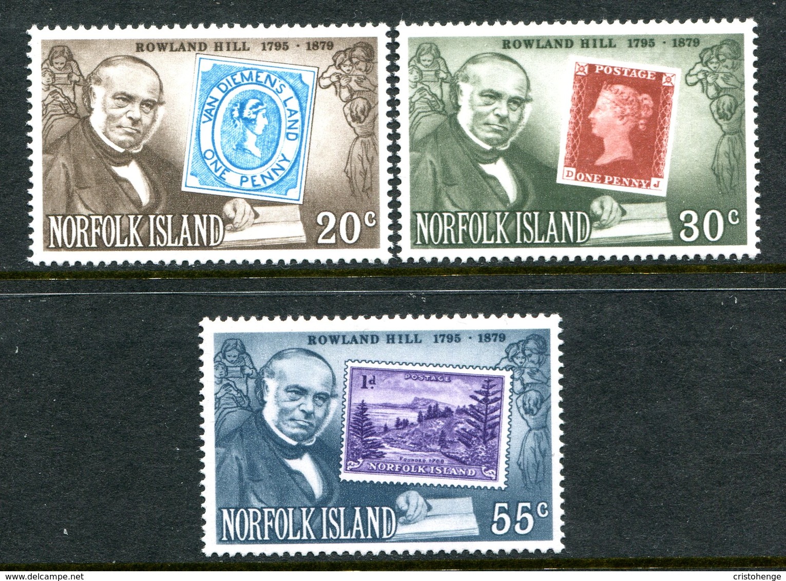 Norfolk Island 1979 Death Centenary Of Sir Rowland Hill Set MNH (SG 225-227) - Norfolk Island