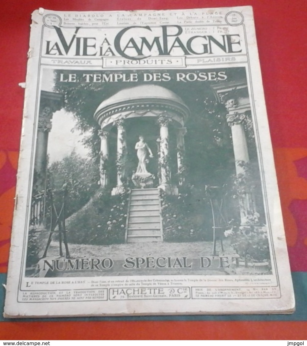 La Vie à La Campagne N°18 Juin 1907 Exposition Canine,Etalon Demi Sang Français,Diabolo,Roseraie De L'Haÿ - 1900 - 1949