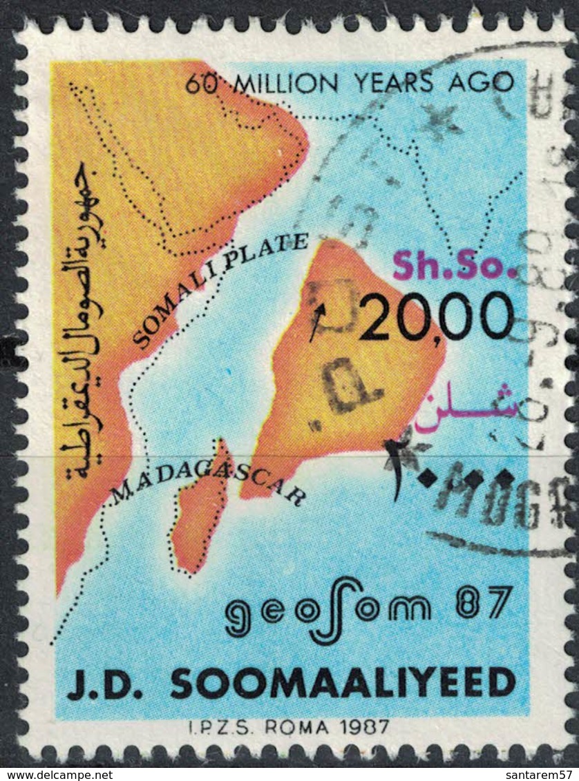 Somalie 1987 Oblitéré Used Geosom 87 Géologie 60 Million Years Ago - Somalie (1960-...)