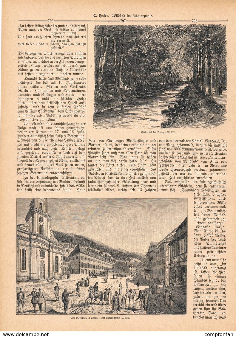 A102 122 - Wildbad Schwarzwald 1 Artikel Mit Ca. 11 Bildern Von 1890 !! - Sonstige & Ohne Zuordnung