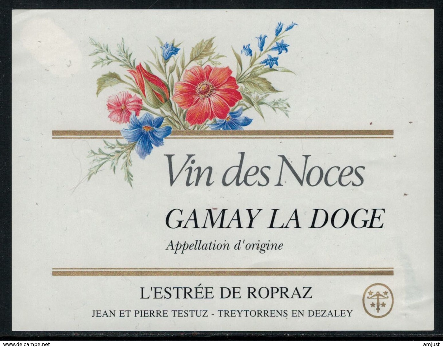 Rare // Etiquette De Vin // Autres // Gamay, Vin Des Noces - Autres & Non Classés