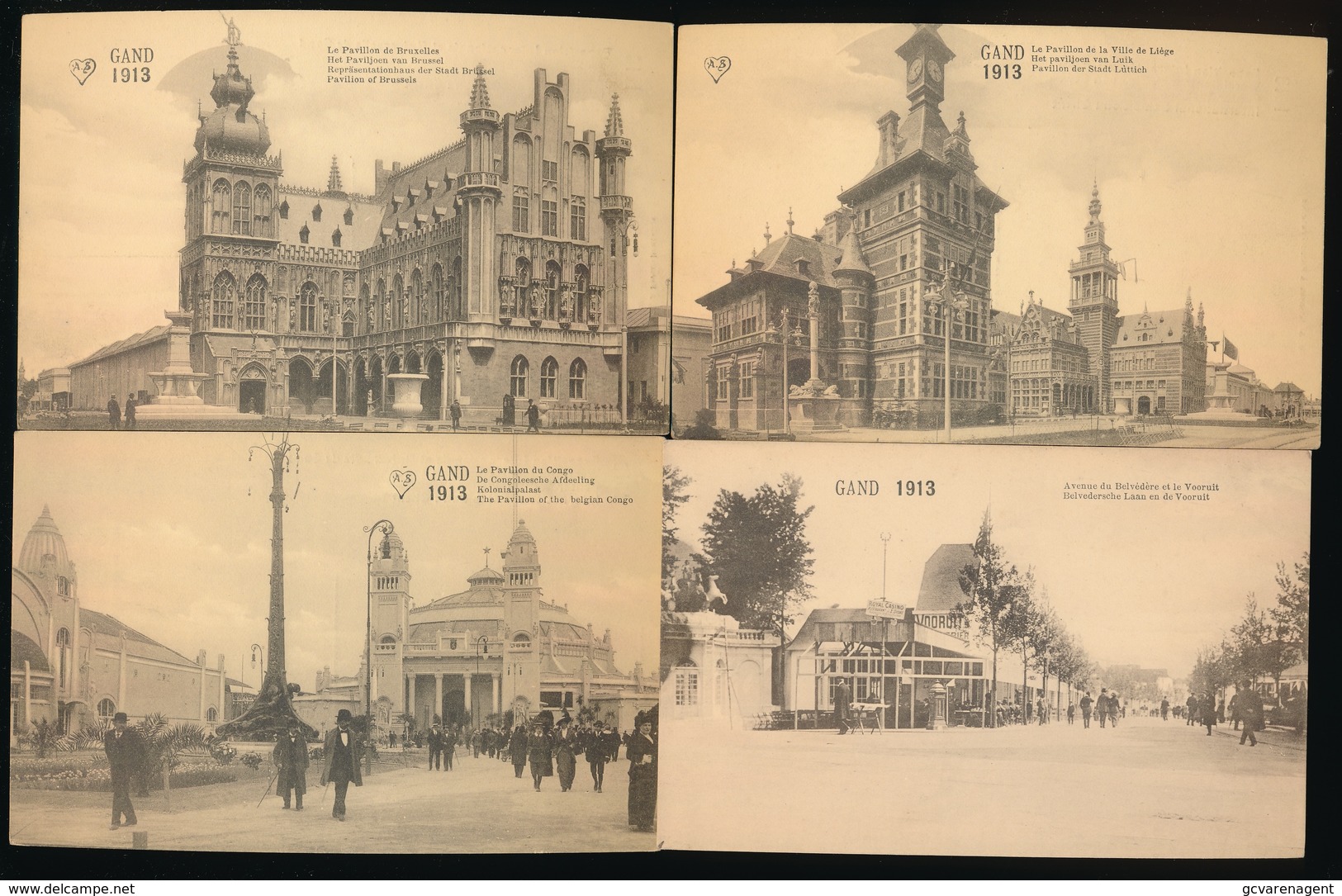 GENT 4 KAARTEN EXPO 1913  UITGAVE  A. SCHEERS - Gent