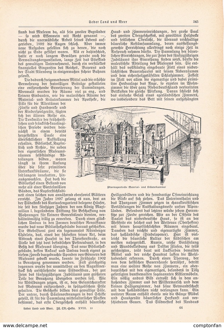 A102 127 Germanische Nationalmuseum Nürnberg  1 Artikel Mit Ca. 9 Bildern Von 1902 !! - Musea & Tentoonstellingen