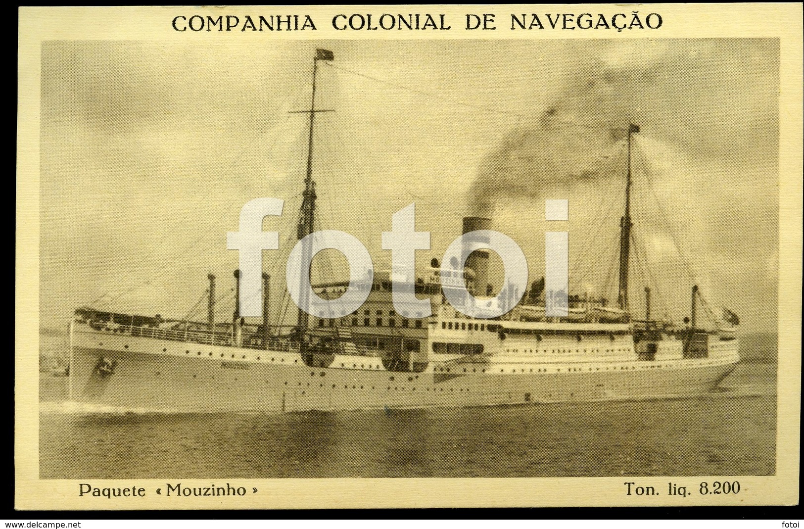 1941 OLD POSTCARD PAQUEBOT SHIP BARCO PAQUETE MOUZINHO LINER BATEAUX VESSEL CARTE POSTALE - Piroscafi