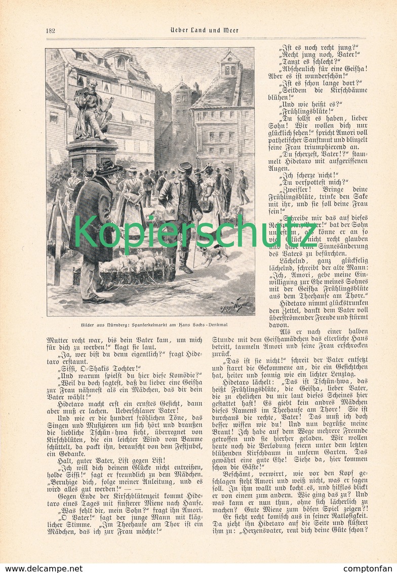 A102 128 - Bilder Aus Nürnberg Blumenmarkt  1 Artikel Mit Ca. 3 Bildern Von 1902 !! - Sonstige & Ohne Zuordnung