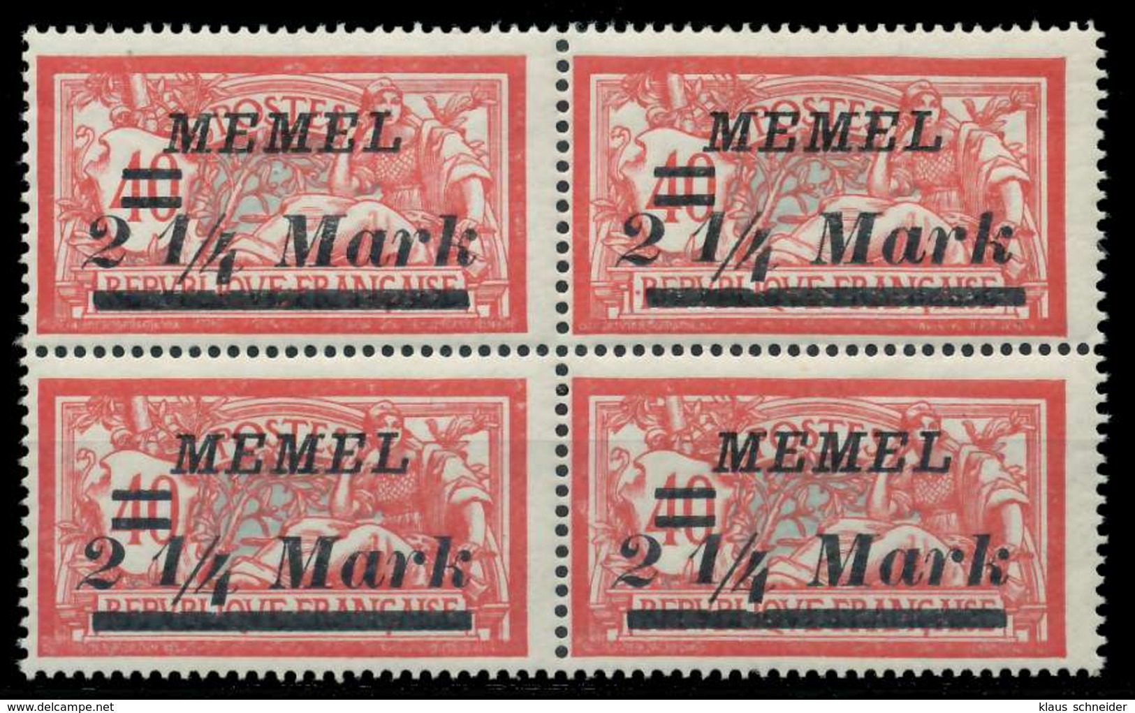 MEMEL 1922 Nr 89 Postfrisch VIERERBLOCK X887AFE - Memelgebiet 1923
