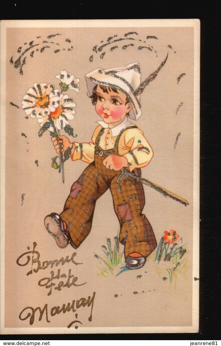 LOT241.....5 CPA ILLUSTRATIONS ENFANTS...PAILLETTES - 5 - 99 Postcards