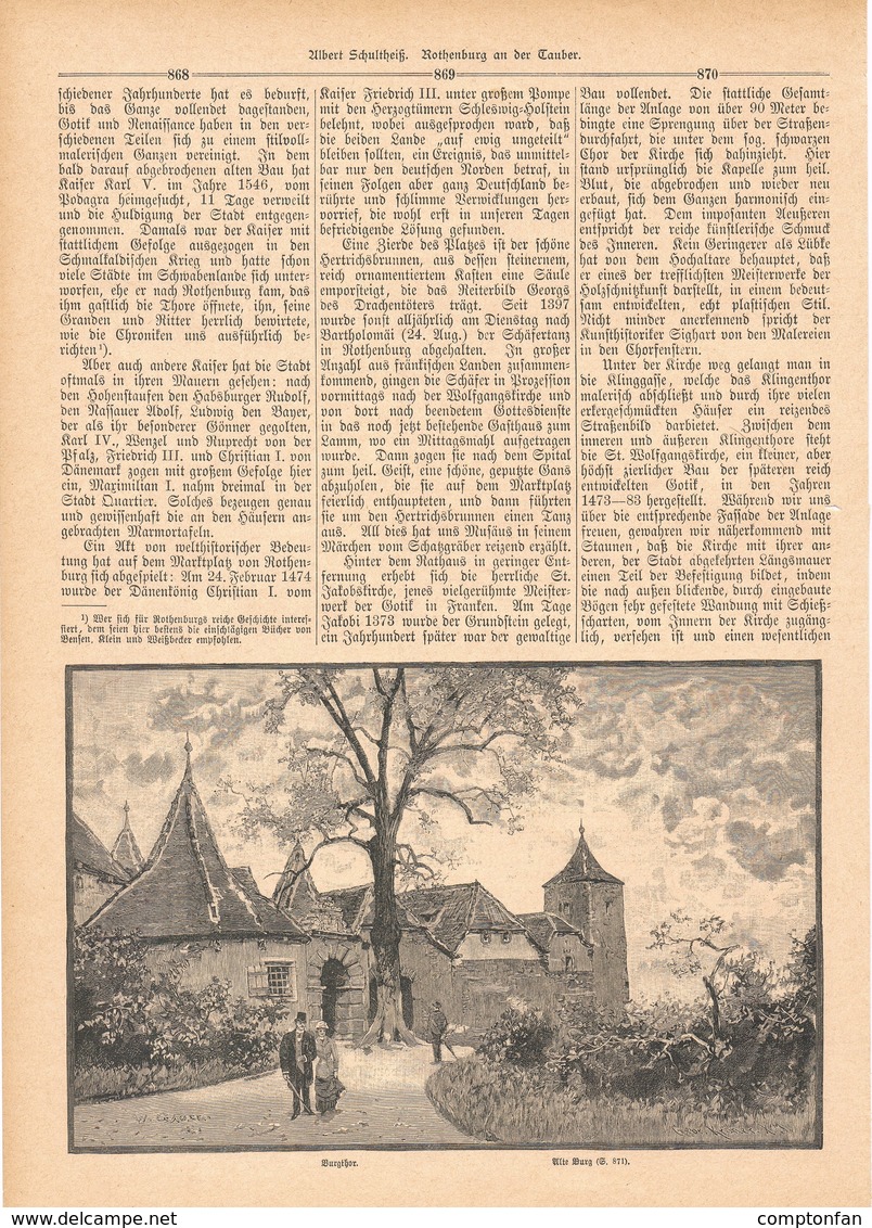 A102 129 - Rothenburg Tauber 1 Artikel Mit Ca. 20 Bildern Von 1890 !! - Sonstige & Ohne Zuordnung