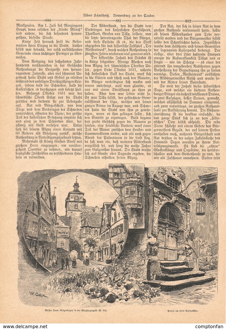 A102 129 - Rothenburg Tauber 1 Artikel Mit Ca. 20 Bildern Von 1890 !! - Sonstige & Ohne Zuordnung