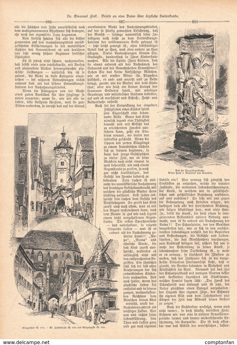 a102 129 - Rothenburg Tauber 1 Artikel mit ca. 20 Bildern von 1890 !!