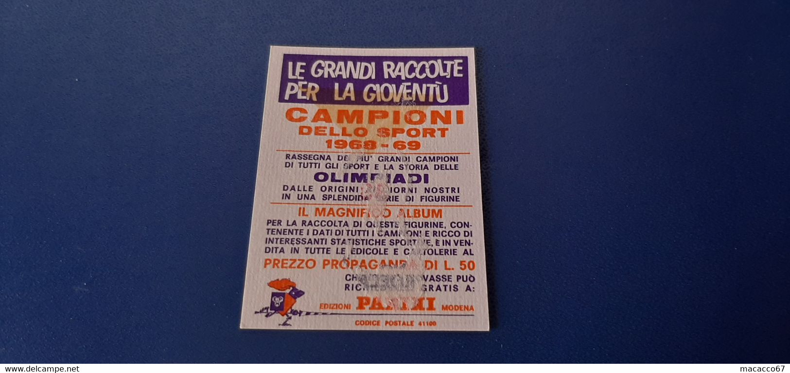 Figurina Panini Campioni Dello Sport 1968 - 033 Gaston Roelants - Edition Italienne