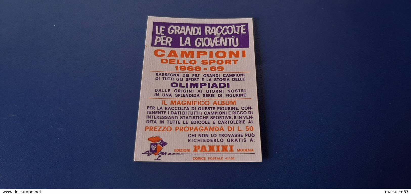 Figurina Panini Campioni Dello Sport 1968 - 035 Roger Bambuck - Edition Italienne