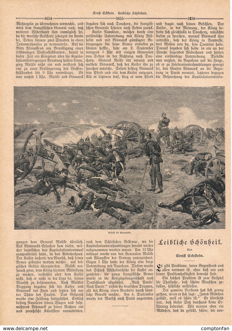 134 - Gravelotte Sedan Erinnerungsblatt Bismarck 1 Artikel Mit 6 Bildern Von 1890 !! - Sonstige & Ohne Zuordnung