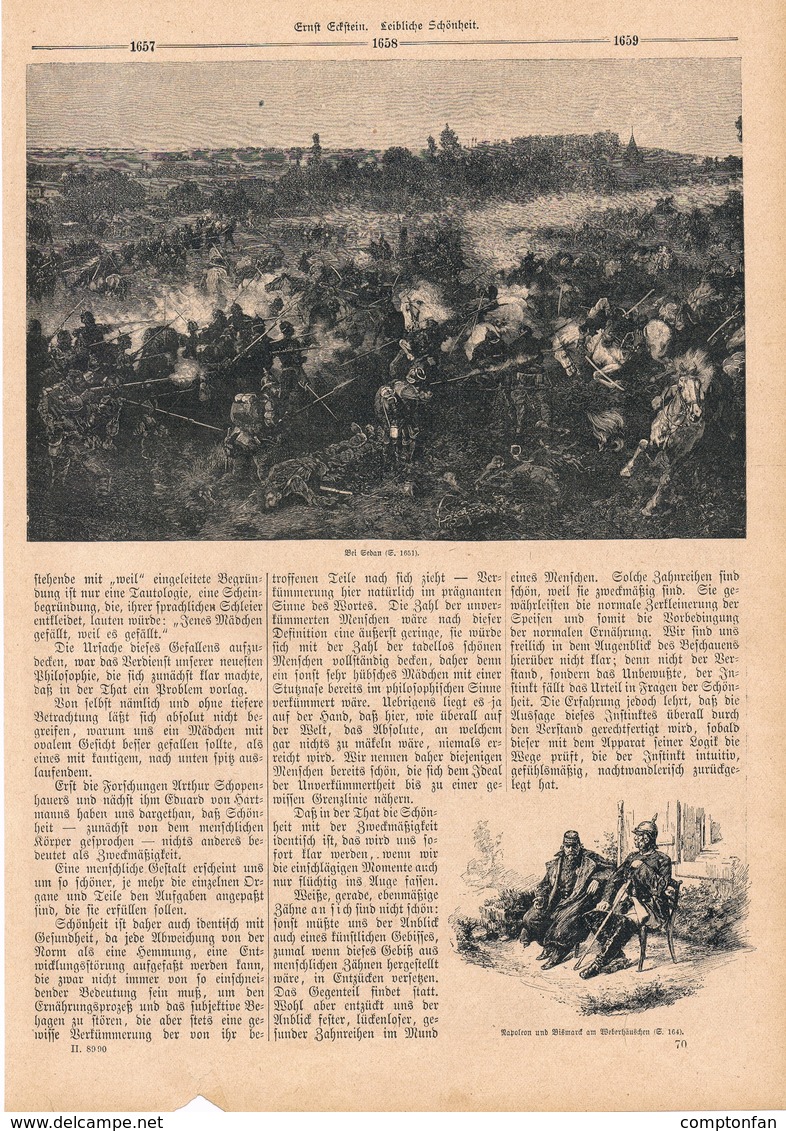 134 - Gravelotte Sedan Erinnerungsblatt Bismarck 1 Artikel Mit 6 Bildern Von 1890 !! - Sonstige & Ohne Zuordnung