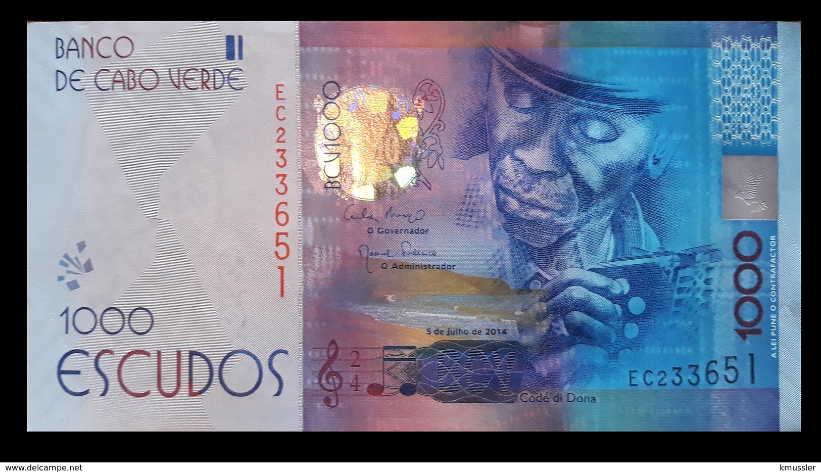 # # # Banknote Kap Verden (Cape Verde) 1.000 Escudos UNC # # # - Cap Verde