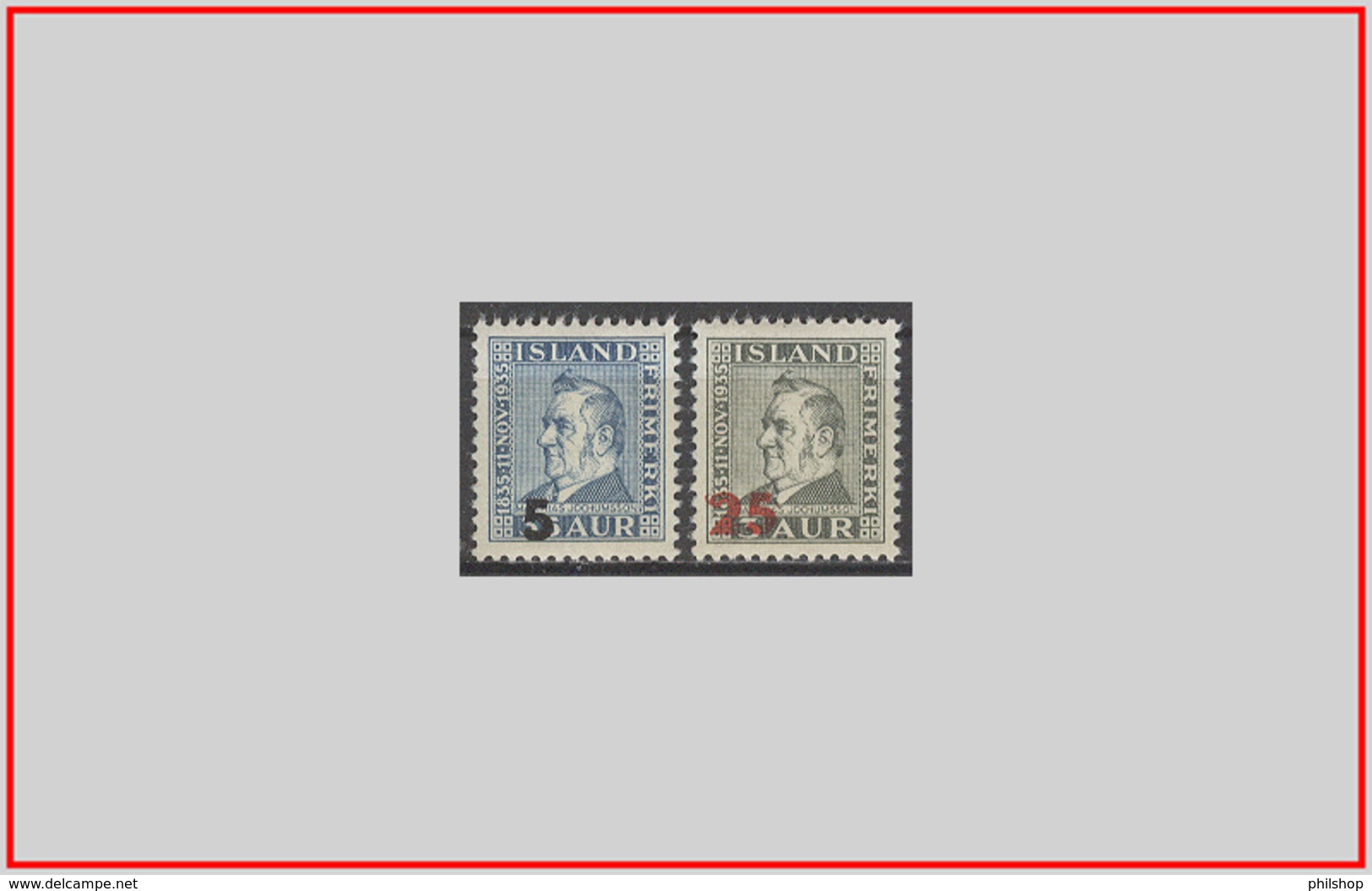 Islanda Iceland 1939 - Cat. 181/81A (MNH **) Svrastampati Con Nuovo Valore - Overprinted With New Value (011282) - Neufs