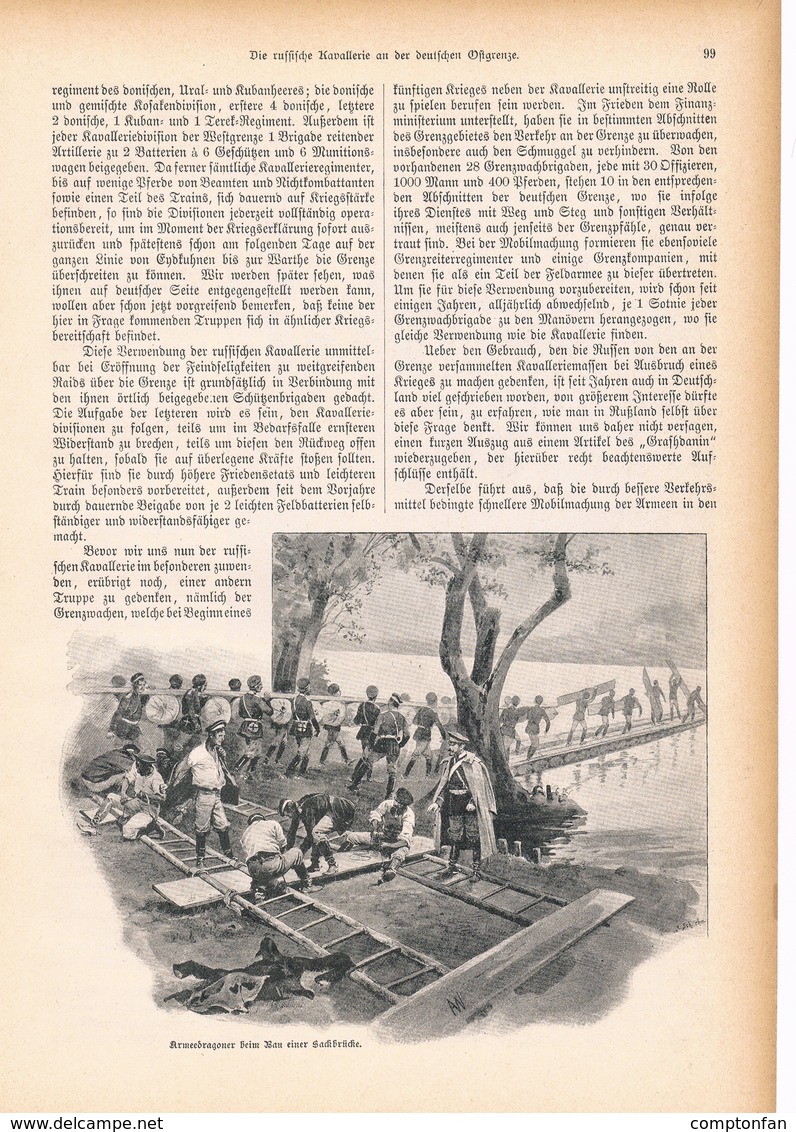 A102 135 Russische Kavallerie Deutsche Ostgrenze 1 Artikel Mit 10 Bildern Von 1894 !! - Policía & Militar