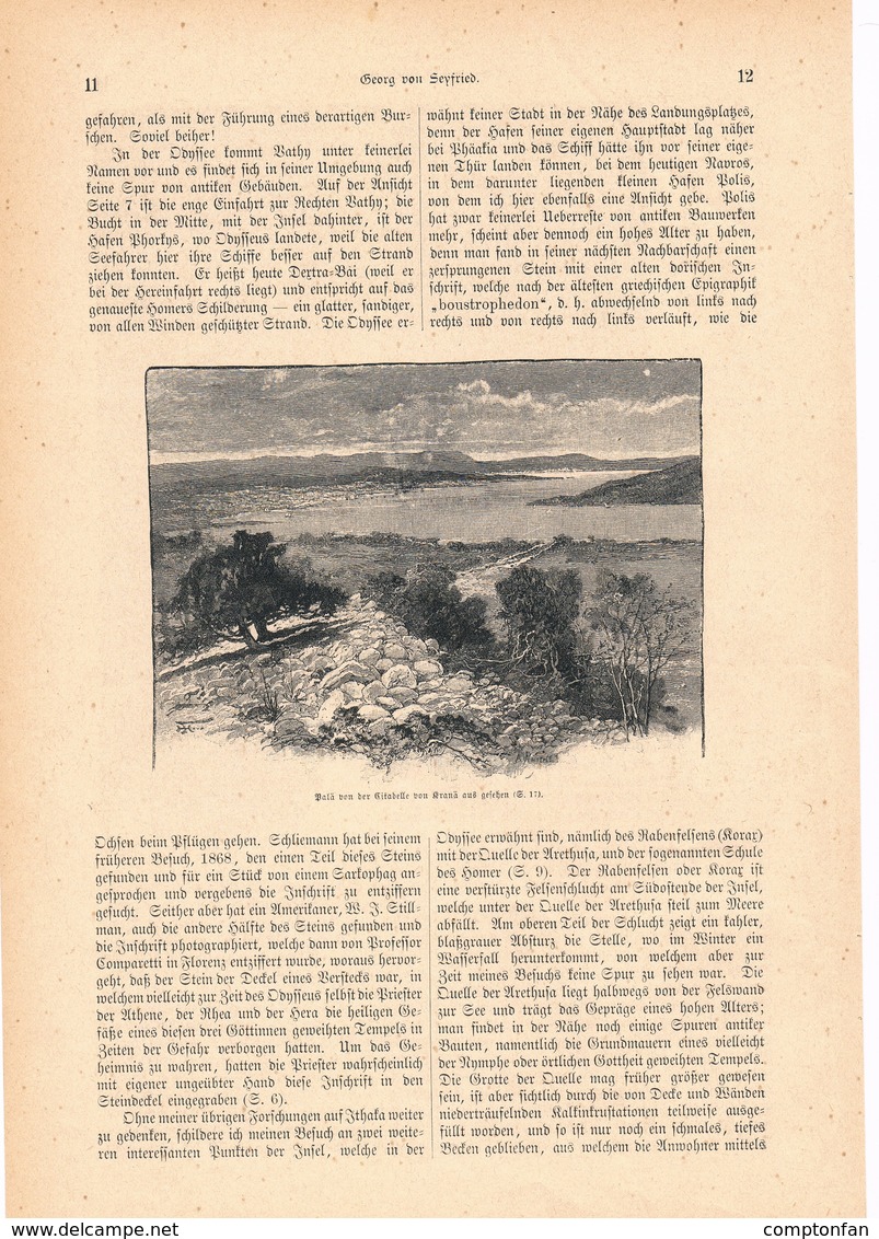 A102 139 - Korfu Odysseus 1 Artikel Mit Ca.15 Bildern Von 1886 !! - Sonstige & Ohne Zuordnung