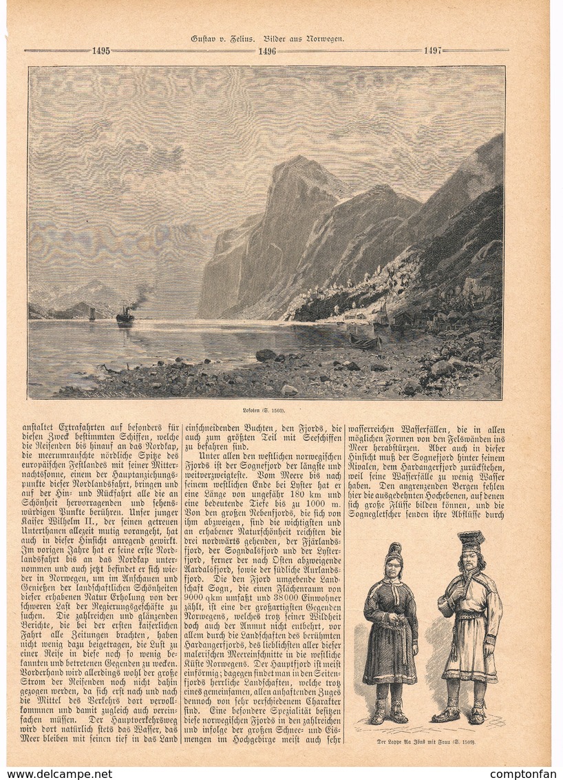 140 Norwegen 1 Artikel Mit 8 Bildern Von 1890 !! - Sonstige & Ohne Zuordnung