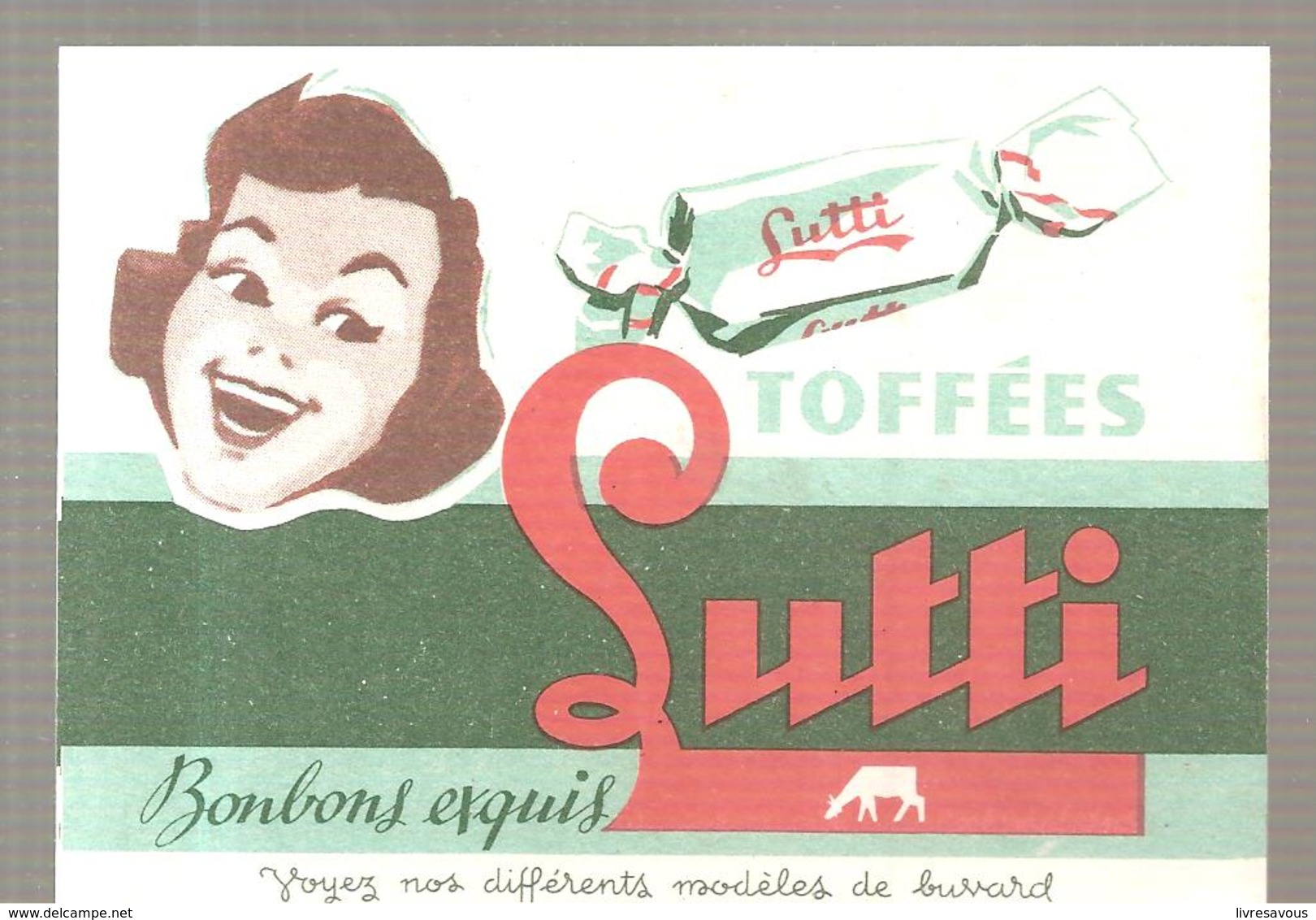 Buvard Lutti Toffées Lutti Bonbons Exquis - Sucreries & Gâteaux