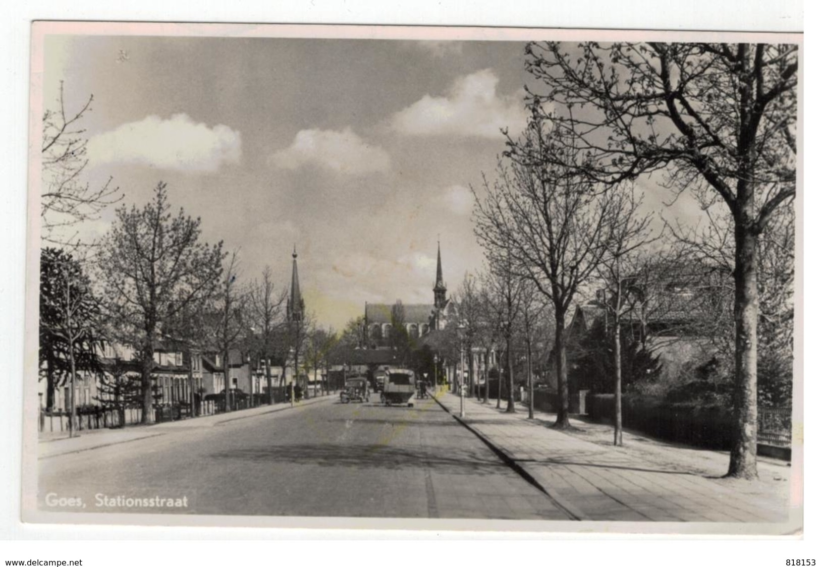 Goes , Stationsstraat  Fotokaart 1952 - Goes