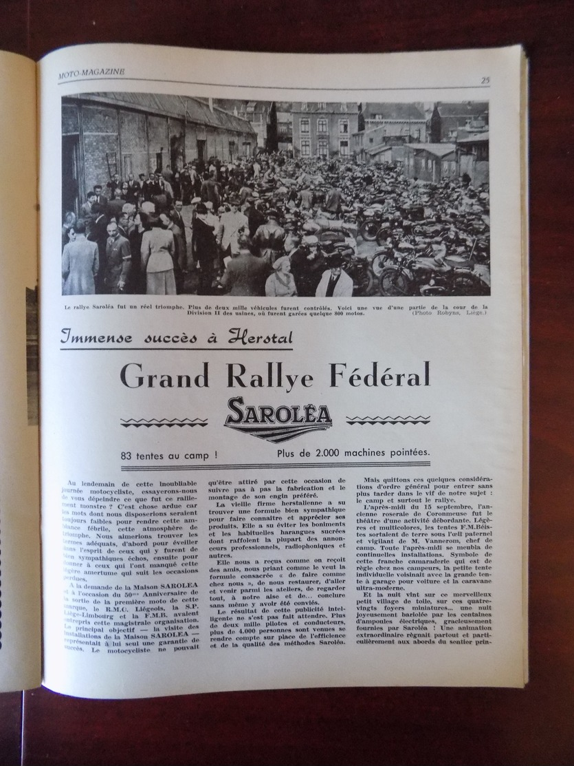 Moto magazine n° 16 Roi Léopold et Prince Baudouin - carburants - circuit de la Tunisie - GP. Nations à Monza - Herstal.