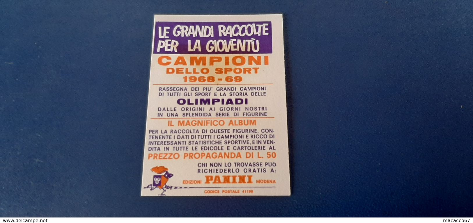 Figurina Panini Campioni Dello Sport 1968 - 129 Saul Malatrasi - Edition Italienne