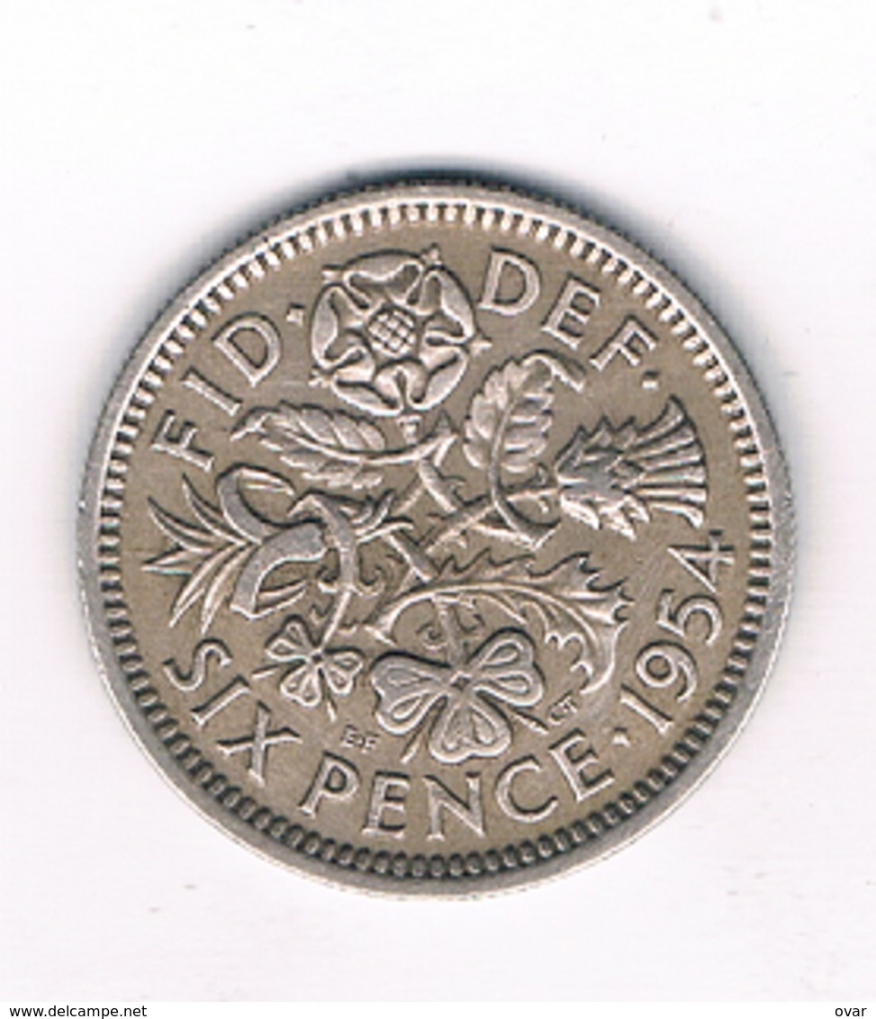 6 PENCE 1954  GROOT BRITANNIE /0529// - H. 6 Pence