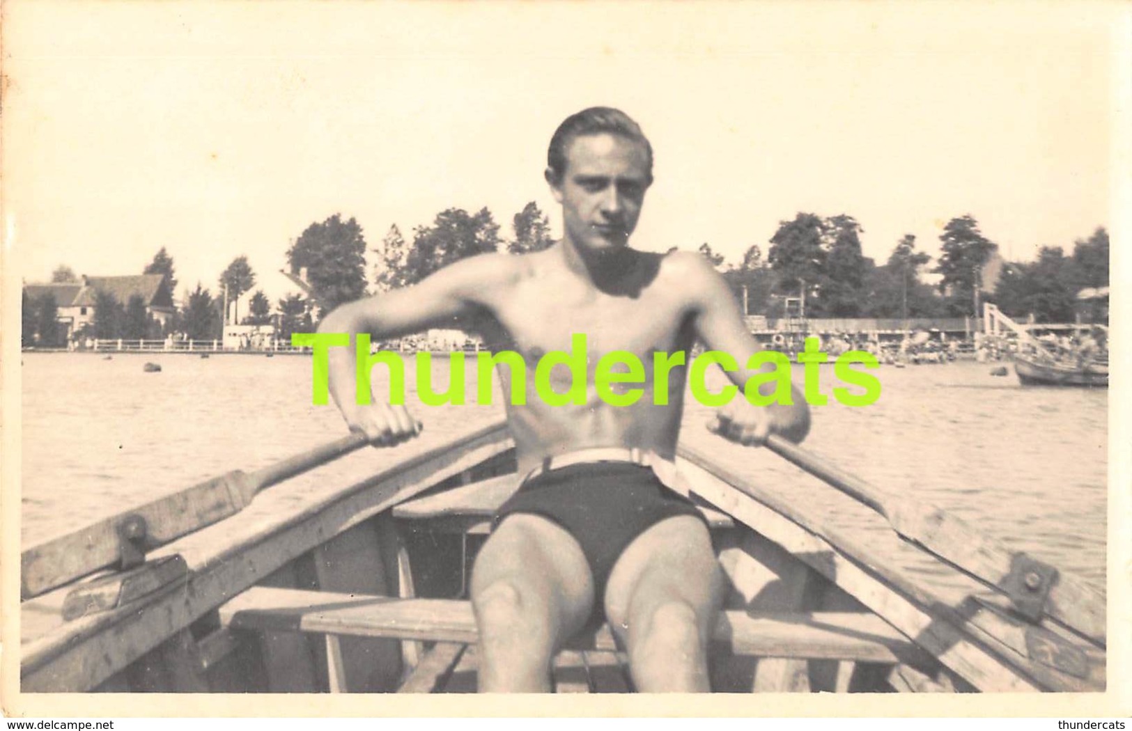 CARTE DE PHOTO JEUNE HOMME NU YOUNG MAN GUY NUDE GAY RENIPONT PLAGE - Personnes Anonymes