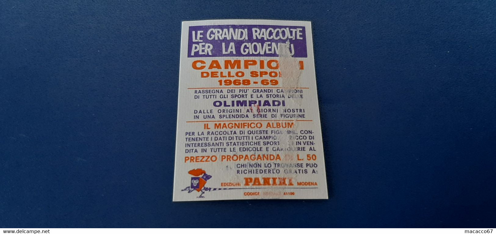 Figurina Panini Campioni Dello Sport 1968 - 172 Felice Gimondi - Edition Italienne