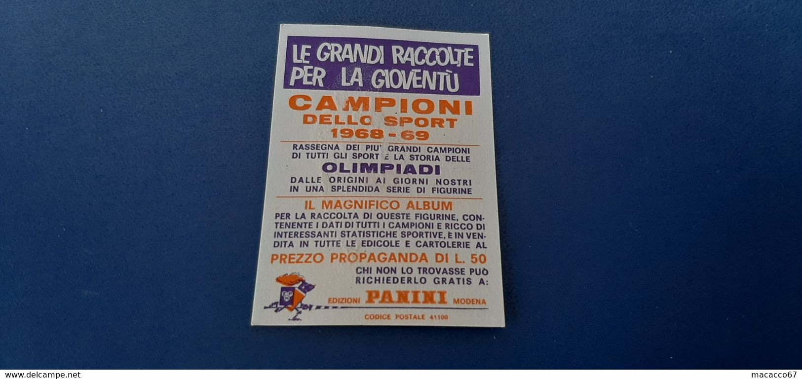 Figurina Panini Campioni Dello Sport 1968 - 176 Roger Pingeon - Edition Italienne