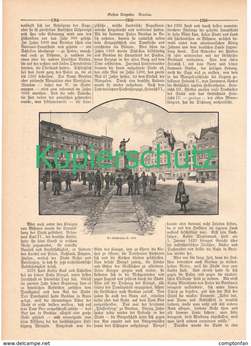 A102 151 Polen Schlesien Breslau 1 Artikel Mit Ca.17 Bildern Von 1890 !! - Otros & Sin Clasificación