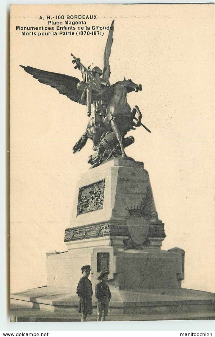 DEP 33 BORDEAUX MONUMENT AUX ENFANTS DE LA GIRONDE MORTS POUR LA FRANCE - Bordeaux